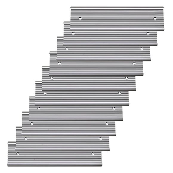Porta placas de aluminio SINYUDUN 5 x 20 cm color plata, paquete de 10