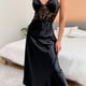 thumbnail image 1 of Sexy Lace Semi-sheer V Neck Long Line Nightdress For Women, 1 of 3