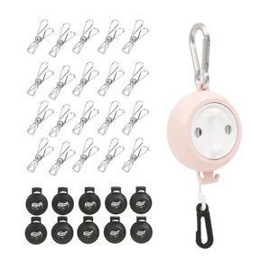 Magideal - Cuerda Retráctil Para Tendedero, Tendedero Para Exteriores, Portátil, Extensible, Fácil De Usar, Ajustable, Cuerda De Secado De Ropa Para Negocios Juego De Tendedero