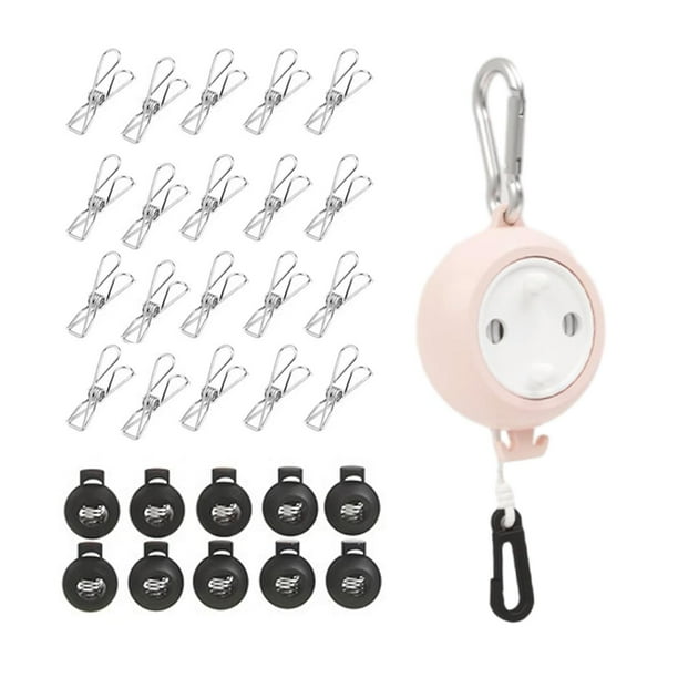 Cuerda retráctil para tendedero, tendedero para exteriores, portátil, extensible, fácil de usar, ajustable, cuerda de secado de ropa para negocios Juego de tendedero