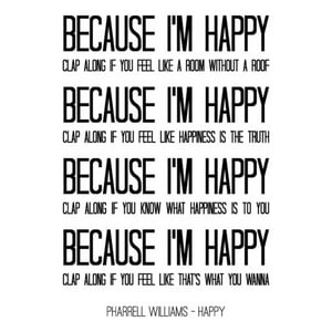 Rienda Libre Graphics - Decomural Pharrell Williams Happy Song Lyrics Ws-34104