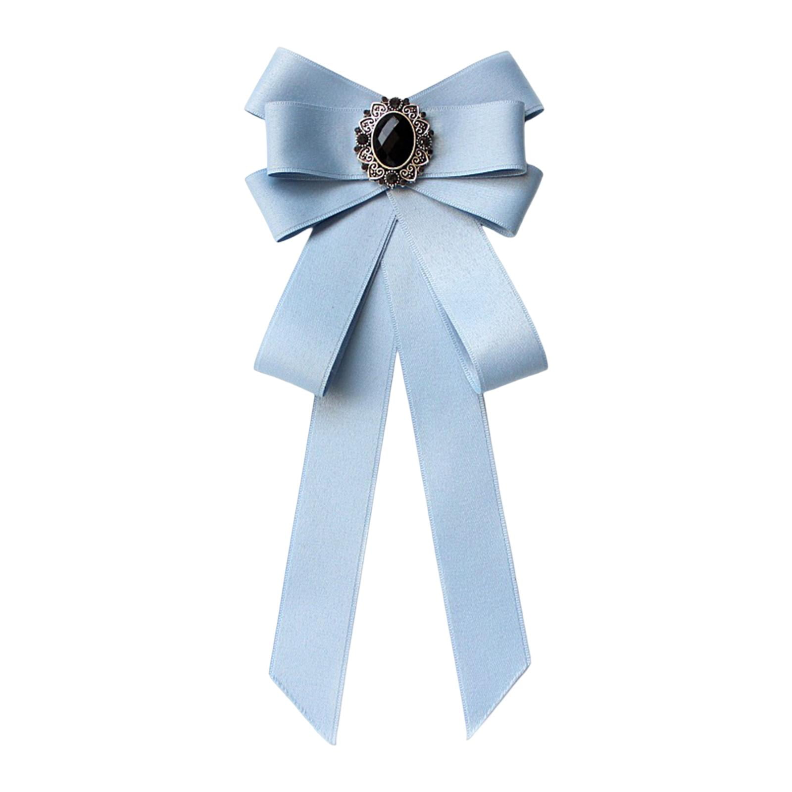 Magideal - Broche De Cinta Con Lazo Preatado Para Mujer, Con Para Mujer Y Niña, Pajarita Elegante Para Accesorios De Disfraces, Blusa De Fiesta De Cielo Azul