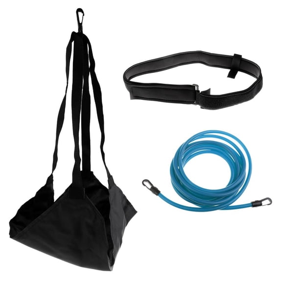 Swiming Training Kit Swim Resistance Belt con Drag Parachute Black + Blue