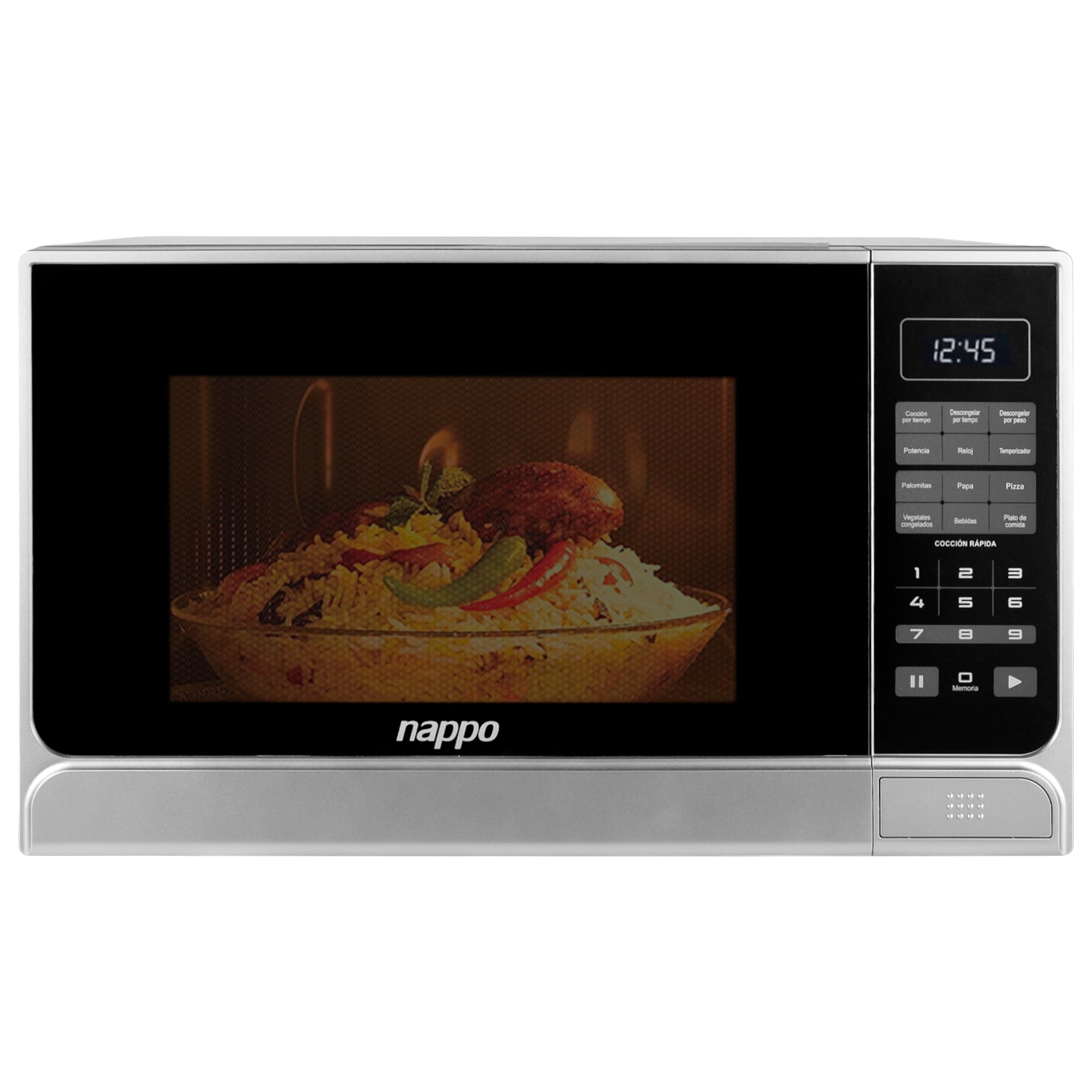 Microondas Nappo 28l Digital 6 Programas Vidrio Espejado