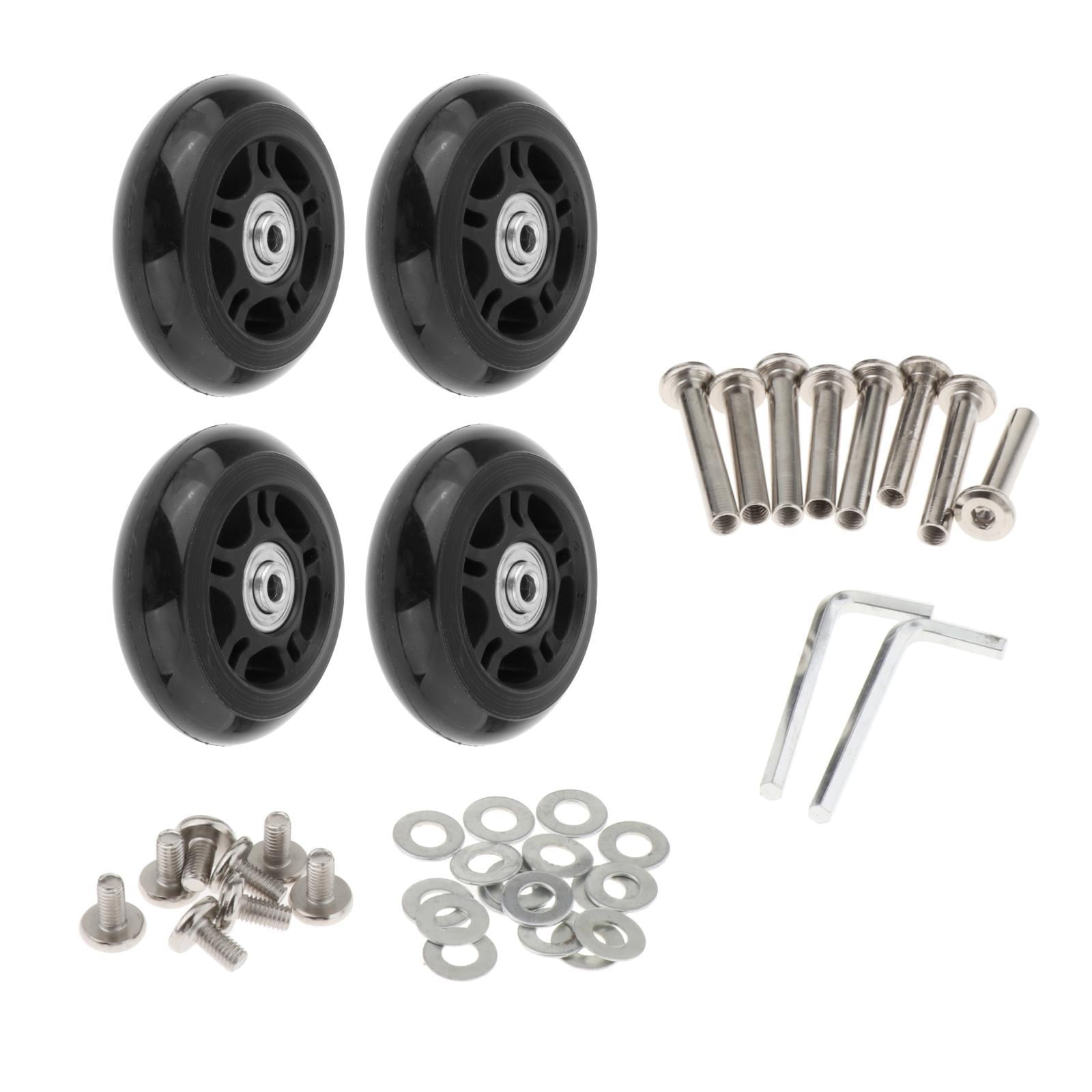 Magideal - Ruedas De Maleta De Reemplazo De 4x Ruedas Pu Metal Ruedas De Reparación Conjunto De Reparación De Fácil Instalación, Axiles Mude Luggage Made Rheels 76x23mm