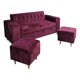 thumbnail image 2 of Sofa Dos Cuerpos Mas Pouf En Felpa Burdeo, 2 of 3