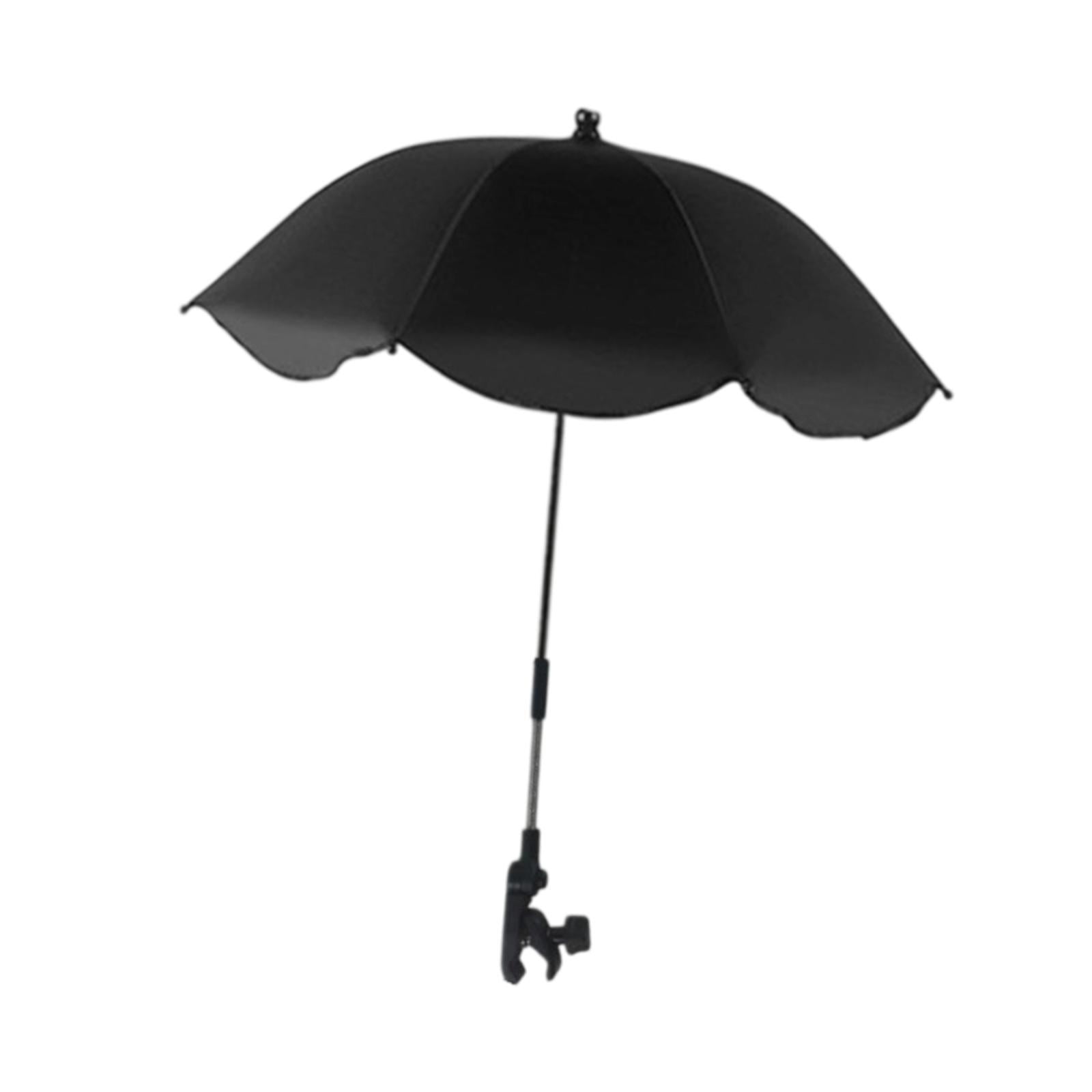 Nishiyuenyi - Sombrilla De Playa Con Clip, Multiusos, Impermeable, Para Terraza, Piscina, Exterior, Color Negro