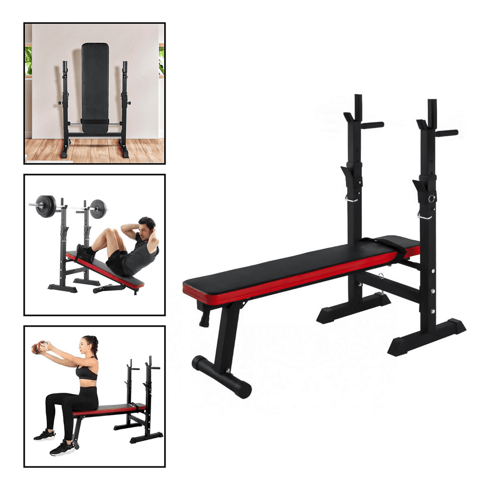 Genérico - Press Banca Abdominal Reclinable Rack Pesas 5 Nivel Boomfit