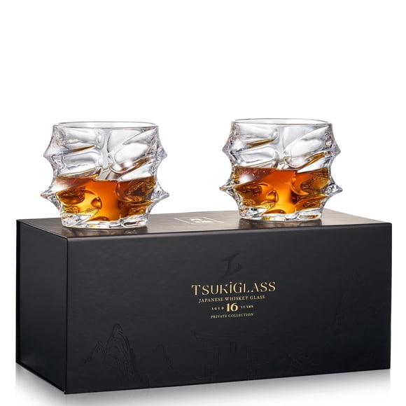 Vasos de whisky TSUKIGLASS Storm Japanese Crystal 300 ml x2