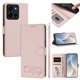 thumbnail image 1 of Funda de Cuero Tipo Billetera para Motorola Moto G Power 2025 / 2026 6.8", con Tarjetero, Pulsera, Soporte a Prueba de Golpes con Relieve de Patrón Feliz, Rosa, 1 of 8