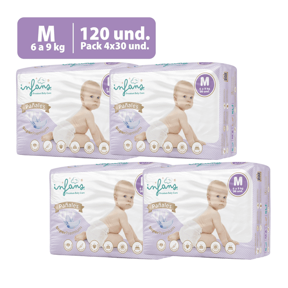 Pañal Desechable Super Premium M INFANS 120 UND