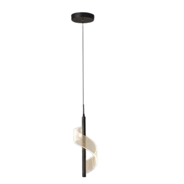 Lámpara de techo en espiral, luces colgantes LED, decoración, iluminación moderna, lámpara colgante ajustable en altura, lámpara para entrada del hote Luz Cálida Negra