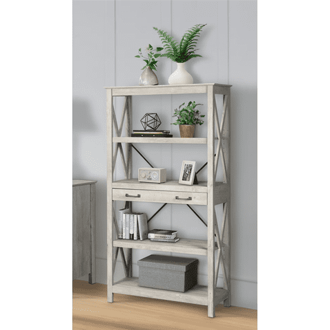 Msa Muebles Santa Ana - Librero Repisero Washed Gray Line