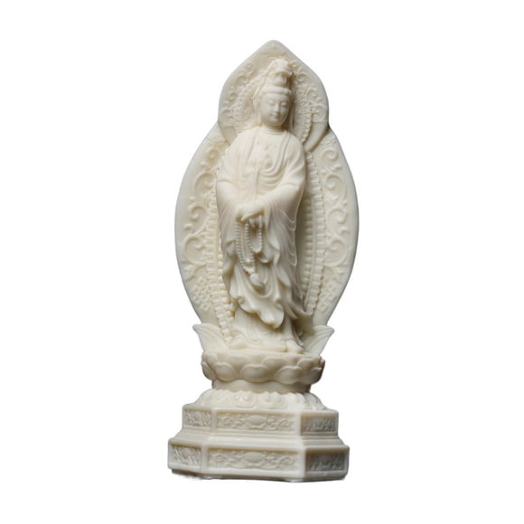 Figura de Guanyin, artesanía artística, adorno de mesa, decoración para tablero de instrumentos de automóvil, para escritorio, entrada, sala de estar, Blanco