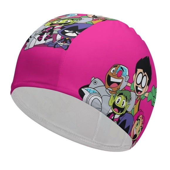 Los Jóvenes Titanes en acción Gorro de Natación de Licra, Gorro de Baño de Tela Cómoda, Gorro Elástico Antideslizante para Hombres, Mujeres y Niños