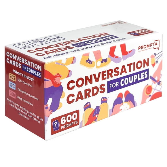 Juego de cartas de conversación Rayliad Prompta 600 preguntas para parejas