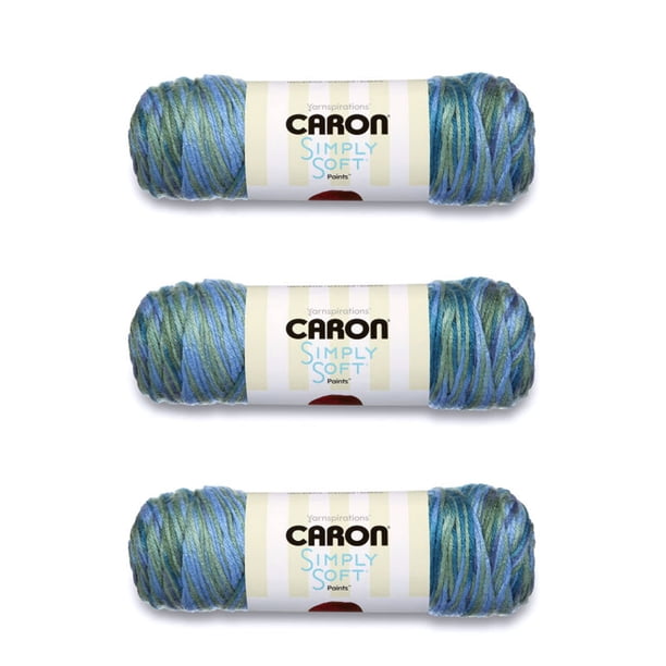 Hilo Caron Simply Soft Paints Paquete de 3 de 141g Acrílico para Tejer de Calibre Medio