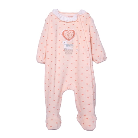 Pillin - Osito Plush Recién Nacido Niña Corazones Damasco