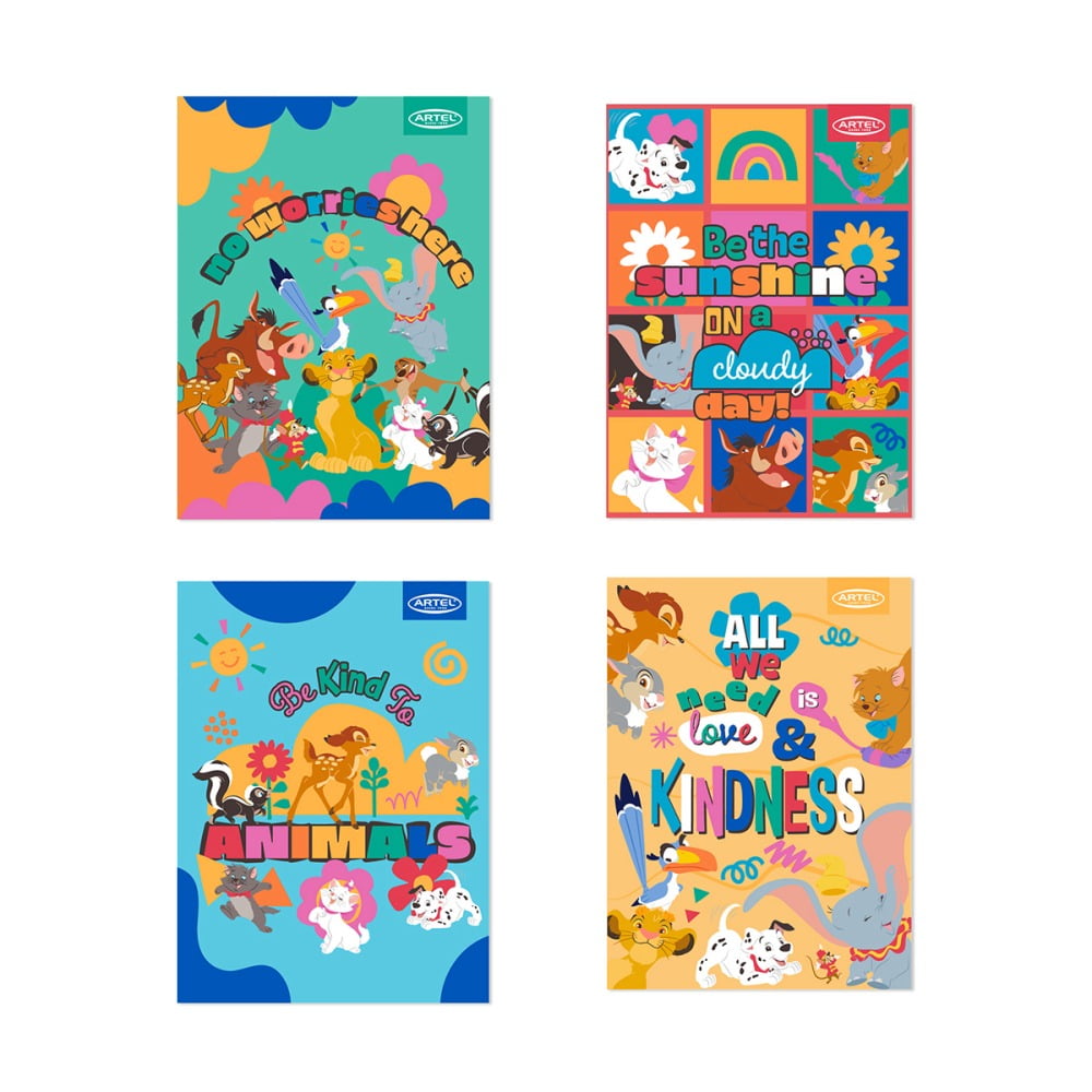 Artel - Pack De Cuadernos College Disney 100hj Matemat. 7mm X10ud Diseños