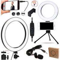 Rgb - Aro Led 14 (36Cm) + Trípode 2,1 M Con 3 Soporte De Celular