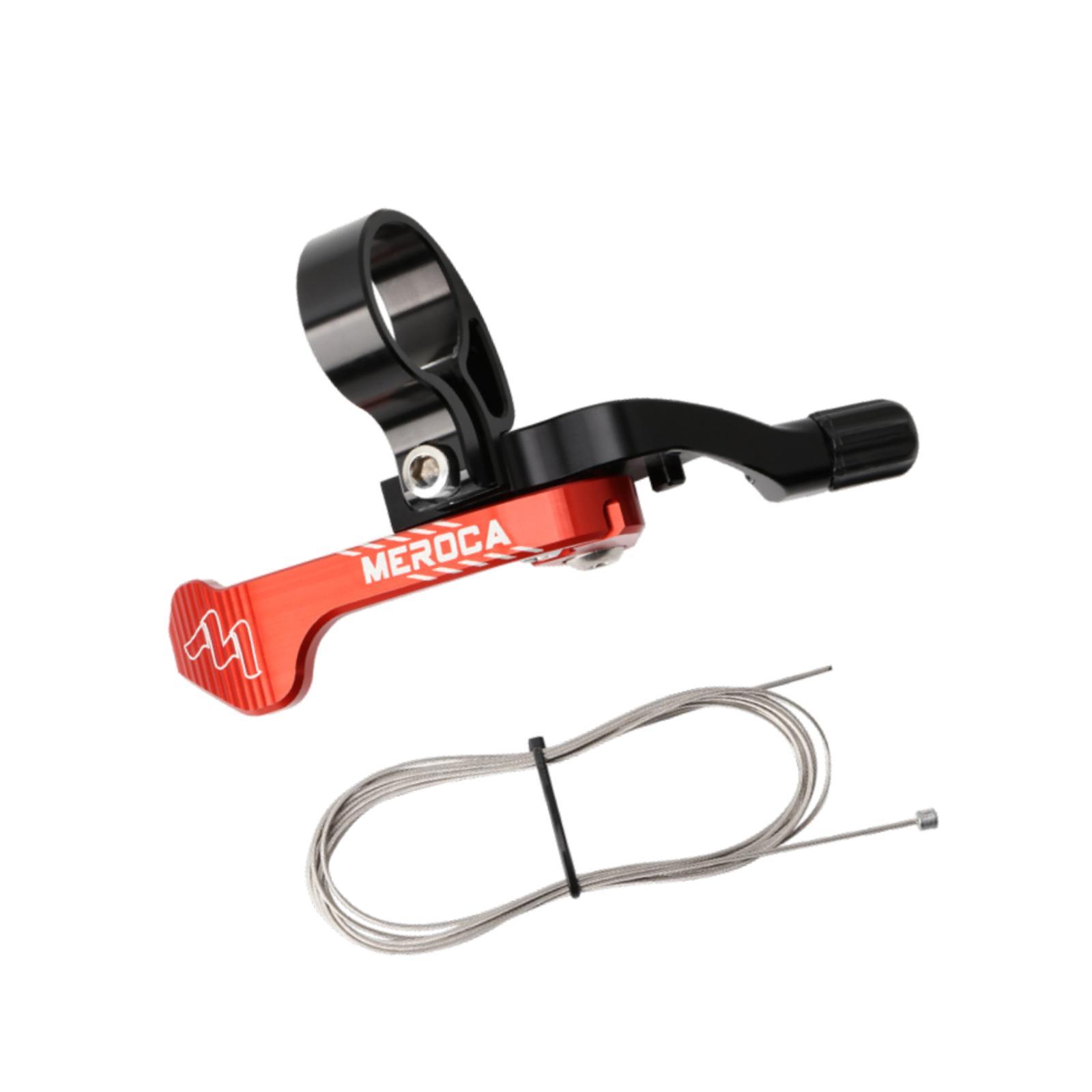 Magideal - Mando A Distancia Para Tija De Sillín De Bicicleta, Palanca De Cambio Para Tija De Sillín, Fácil De Instalar, Palanca De Tija Telescópica De Aleación Negro Rojo