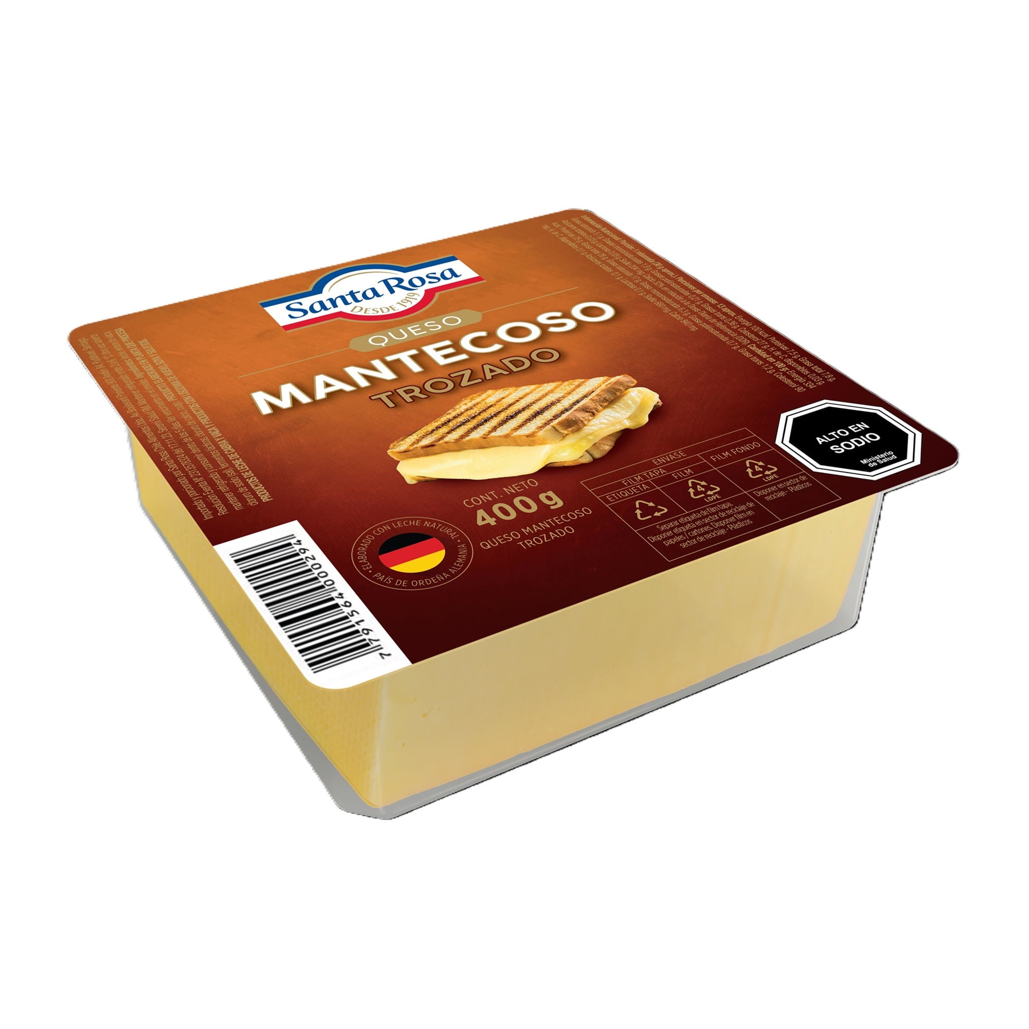 Queso Mantecoso Trozo 400 g Santa Rosa