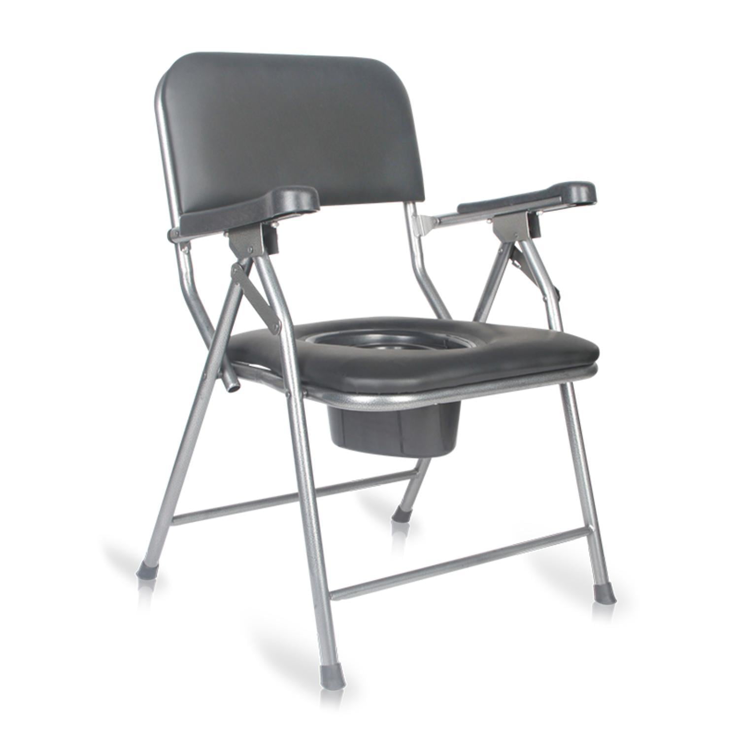 Glomed - Silla De Baño Wc Plegable Y Portátil Negro