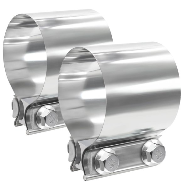 Abrazadera de escape LWNWPPER 63 mm (2 piezas) acero inoxidable