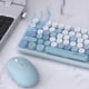 thumbnail image 2 of Combinaciones de teclado y ratón inalámbricos de colores para computadora, teclas flexibles para máquina de escribir, teclado de tamaño completo para oficina, conexión de 2,4 GHz sin interrupciones y, 2 of 6