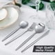 thumbnail image 4 of Juego de cubiertos de 16 piezas con acabado satinado, para 4 personas, incluye cuchillos, tenedores y cucharas, de acero inoxidable de primera calidad para cocina, apto para lavavajillas., 4 of 5