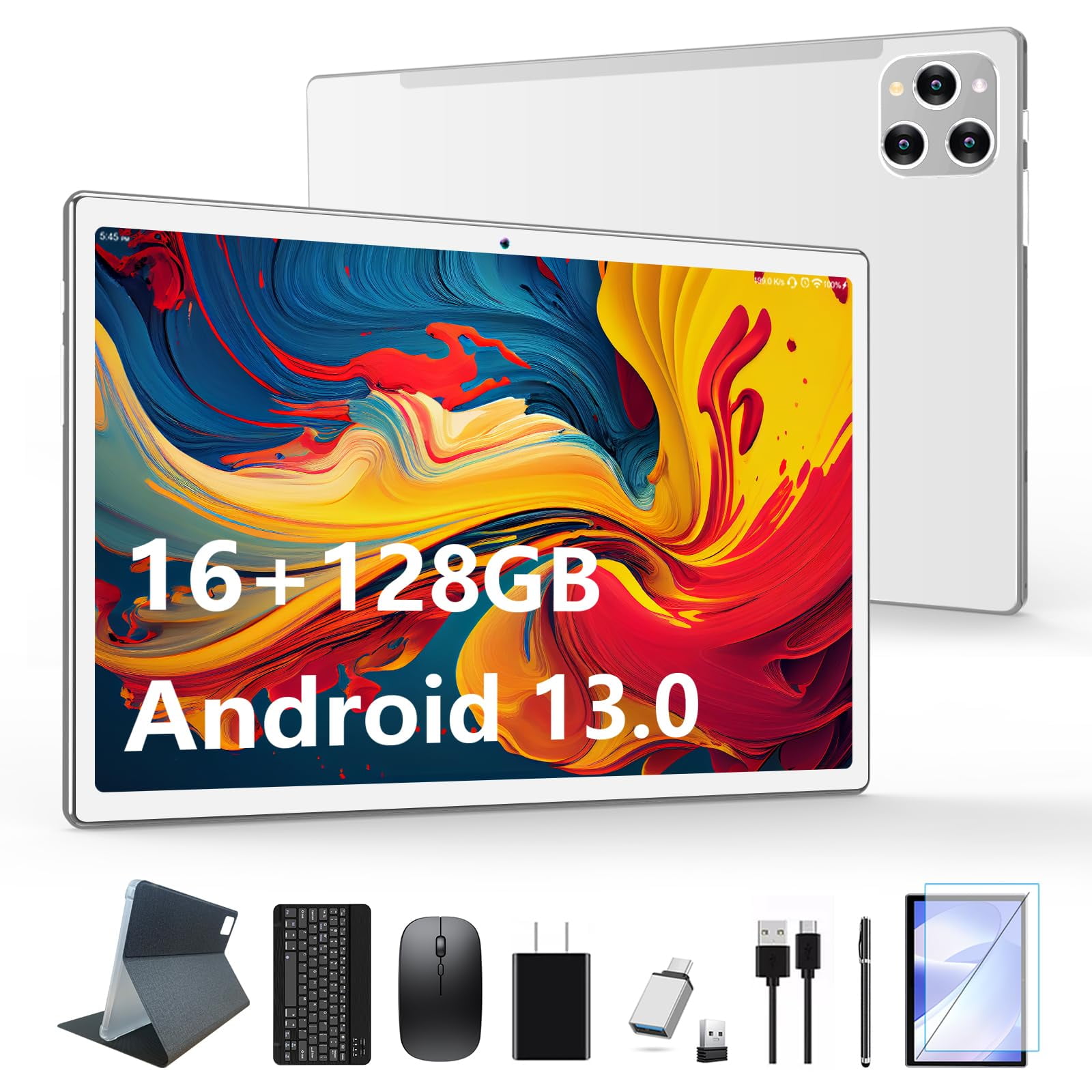 Tableta Kadybe 2024, Última Versión De Android 13, 10.1 Pulgadas, 128 Gb De Rom+16 Gb De Ram