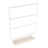 Ioensy - Organizador De Pendientes De Joyería De 3 Niveles Con Base De Madera Para Mesita De Noche, Tienda Blanca
