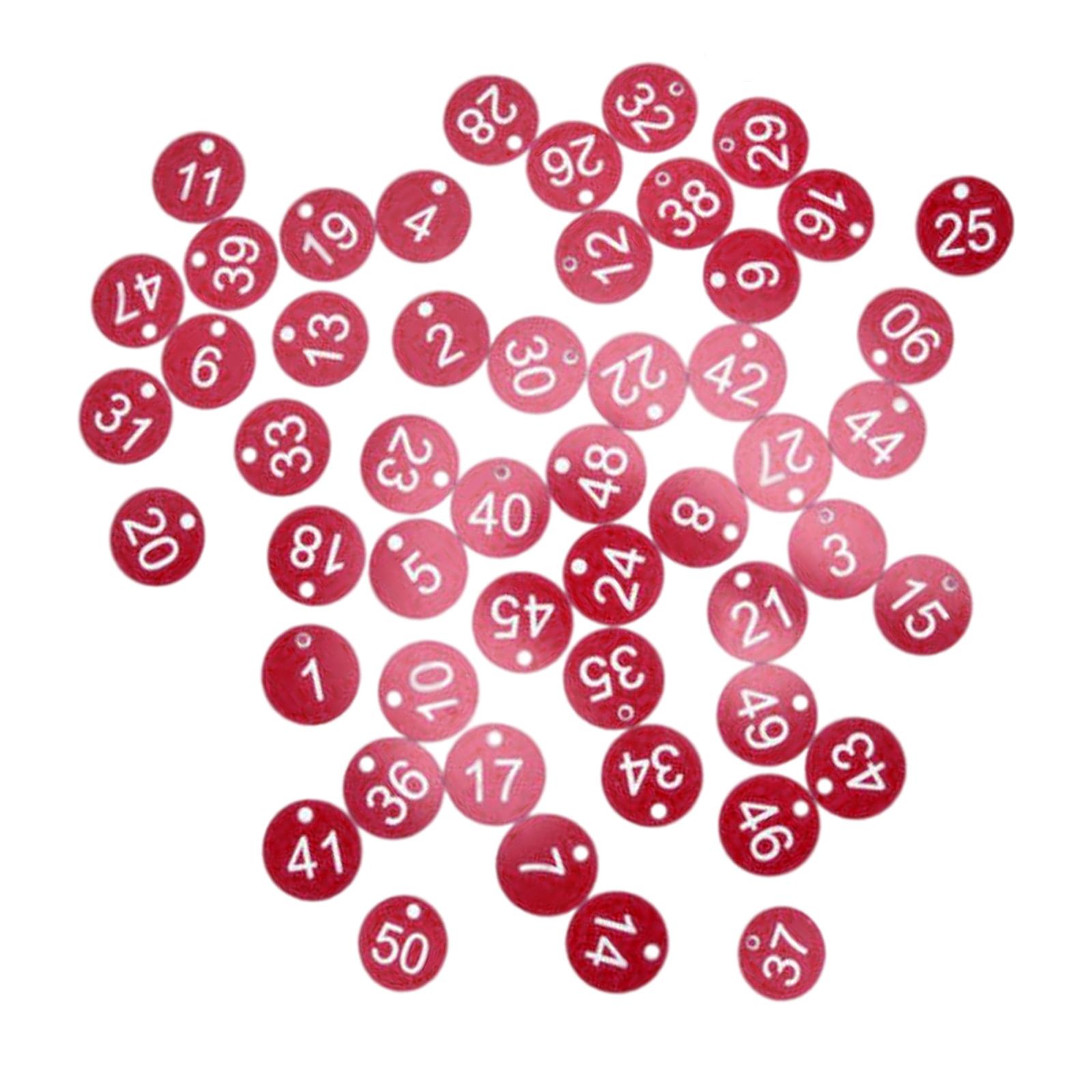 Ioensy - 100X Número De Etiqueta De Número Portátil 1-100 Para Llaves De Dormitorio De Almacén De Hotel Rosa Rojo + Palabra Blanca