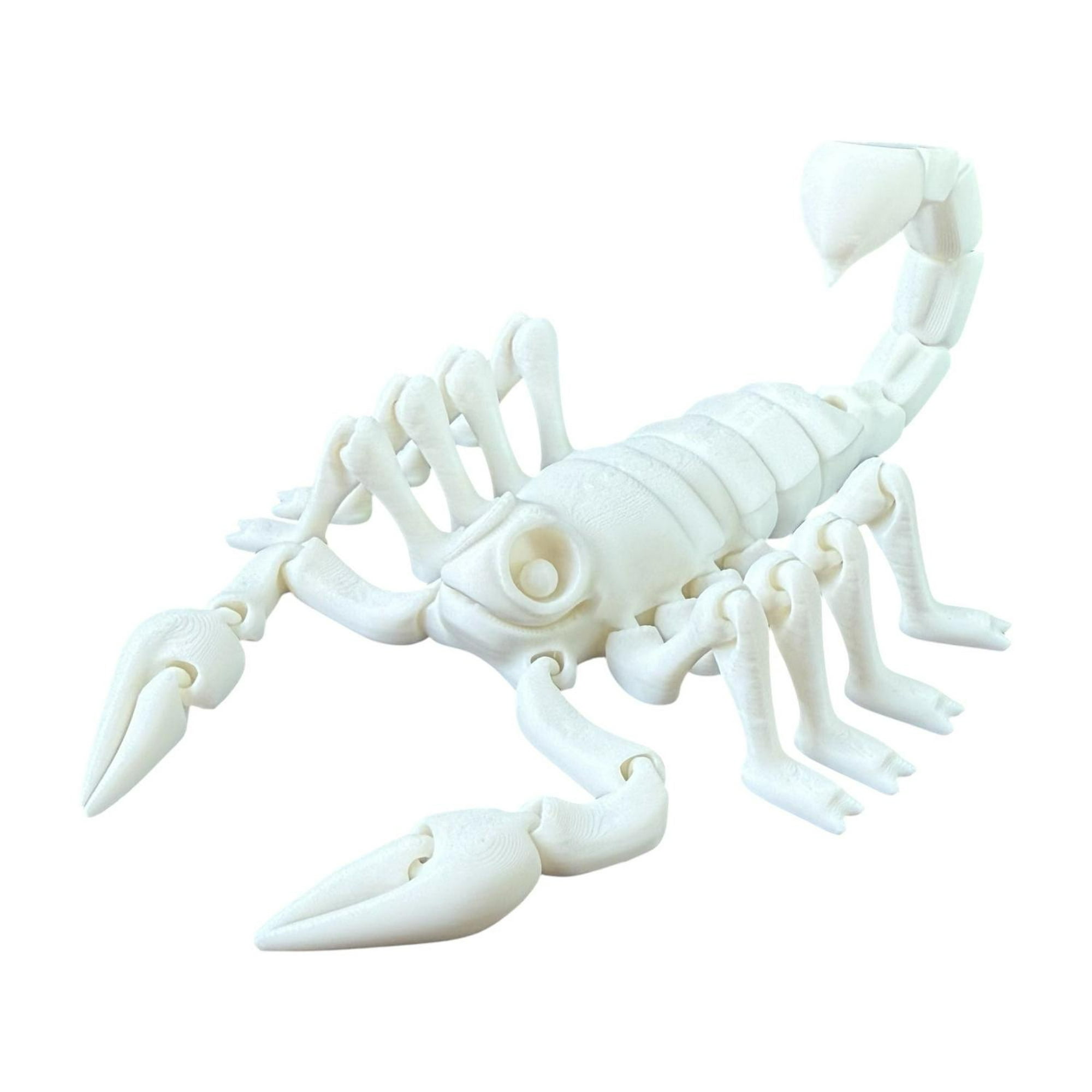 Modoko - Escorpión Articulado Juguete Realista Coleccionable Blanco