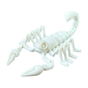 Modoko - Escorpión Articulado Juguete Realista Coleccionable Blanco