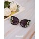 thumbnail image 4 of Gafas de sol Slocyclub UV400 con estampado de mariposas y diamantes de imitación, 4 of 8