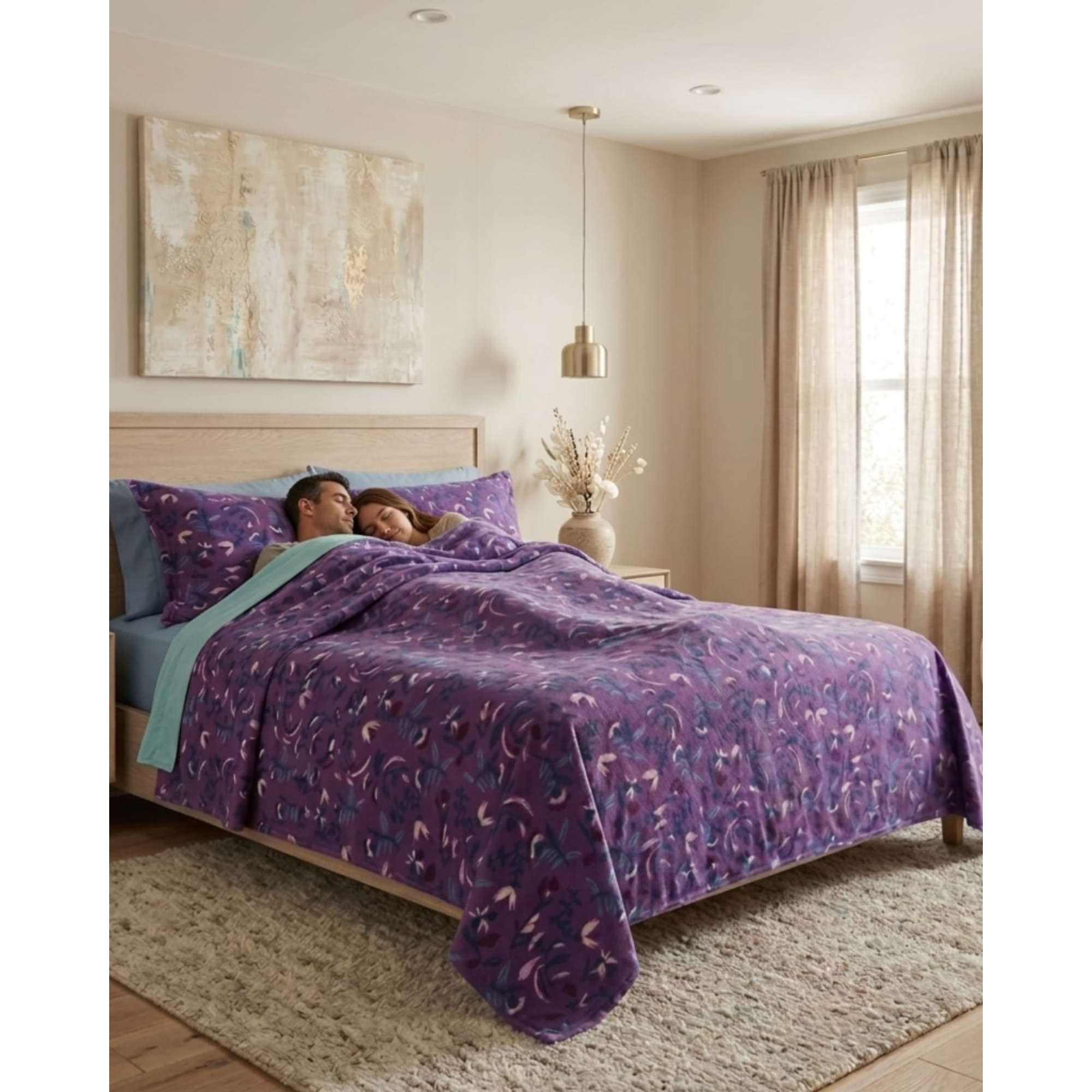 Mylhogar - Juego De Sabanas De Polar Suave Invierno King