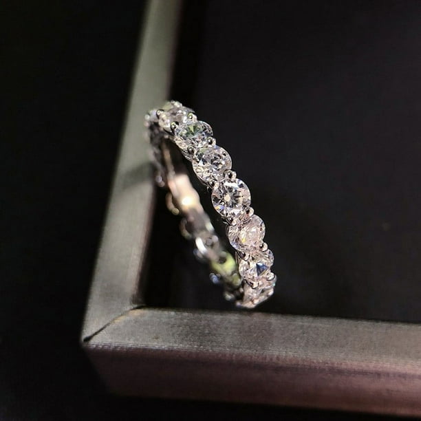 Eternity Band Ring - 925 Silver Moissanite Ring for Women - Perfect for Weddings, Engagements, and Parties - Gift for Women and Girls
