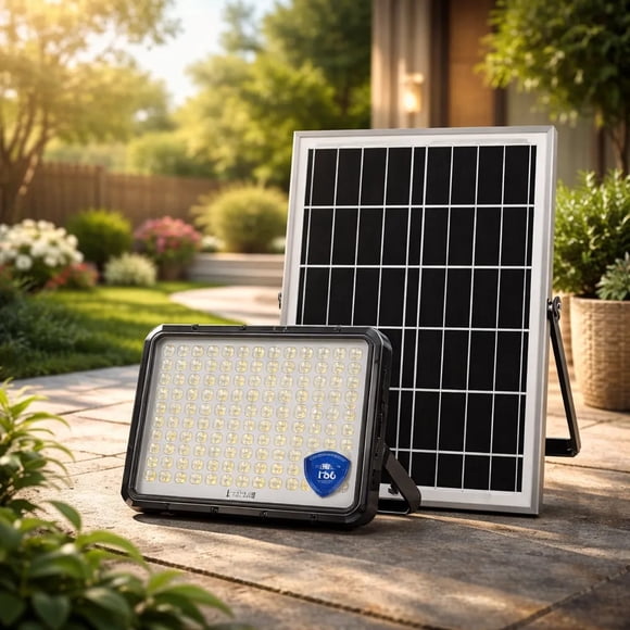 Foco Solar Led De Exterior Con Panel Solar Jortan 2000w
