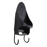 Magideal - Soporte Para Tabla De Planchar, Soporte Para Plancha Eléctrica Montado En La Pared, Estante Para Tabla De Planchar Compacto Multifunción Para El Hogar Negro