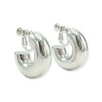 Elbauldejuma - Aros Sin Perforacion Argollas Big Chunky Plateadas