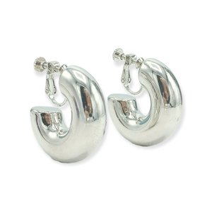 Elbauldejuma - Aros Sin Perforacion Argollas Big Chunky Plateadas