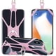thumbnail image 1 of Cordón para teléfono celular, correa de silicona para el cuello desmontable con anilla, universal, compatible con iPhone, Samsung Galaxy y la mayoría de los teléfonos inteligentes (rosa), 1 of 6