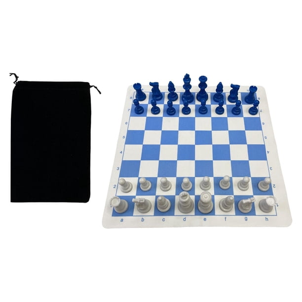 Juego de ajedrez enrollable y plegable, juego de ajedrez de viaje, portátil, cómodo, ligero, juego de mesa internacional para viajar a cualquier lugar bolsa de franela