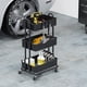 thumbnail image 4 of Rolling Cart Simple Houseware, 3 niveles, metal pesado, negro, 4 of 6