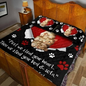 Milsleep - Primero Te Robamos El Corazón - Juego De Cama Acolchado Gato