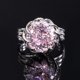 thumbnail image 4 of 2 Pzas Juegos de Joyería Nupcial de Boda para Novia Damas de Honor Madre 12MM Corte Redondo Joyería para Mujer para Fiesta de Graduación Rosa Colgante de CZ Collar y Anillos (Talla 5-9), 4 of 8