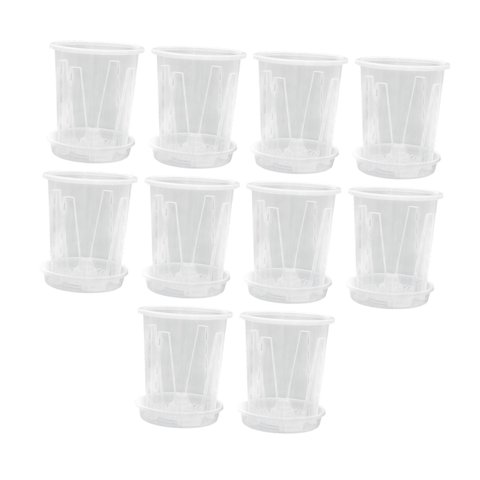 Magideal - 10 Piezas De Macetas De Orquídeas Con Agujeros De Drenaje Durabilidad Portátil De Macetas Fáciles De Usar Plantador Práctico Con Maceta De Flores De 73 Cm X 10 Cm X 12 Cm