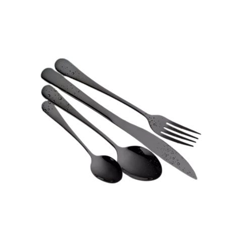 Genérico - Cuchillería Cubiertos Lujo Maleta Negro