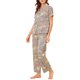 thumbnail image 4 of INSPIRE CHIC Conjunto de Pijama de Satén para Mujeres Regreso a Clases, Top de Manga Corta y Pantalones de Seda Floral 2 Piezas Pijamas XS Gris, 4 of 6